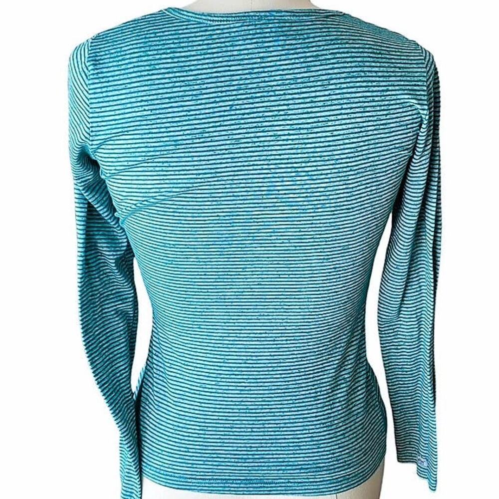 GREY'S ANATOMY Official ABC Studios Green Striped Women's Scrub Shirt Top - Picture 3 of 5